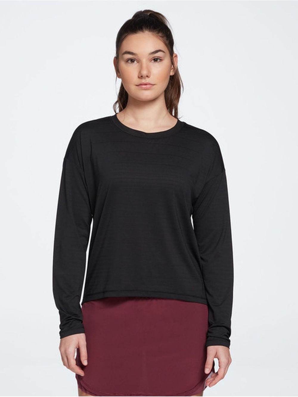 CALIA by Carrie Underwood Black Long-Sleeve Crewneck Top